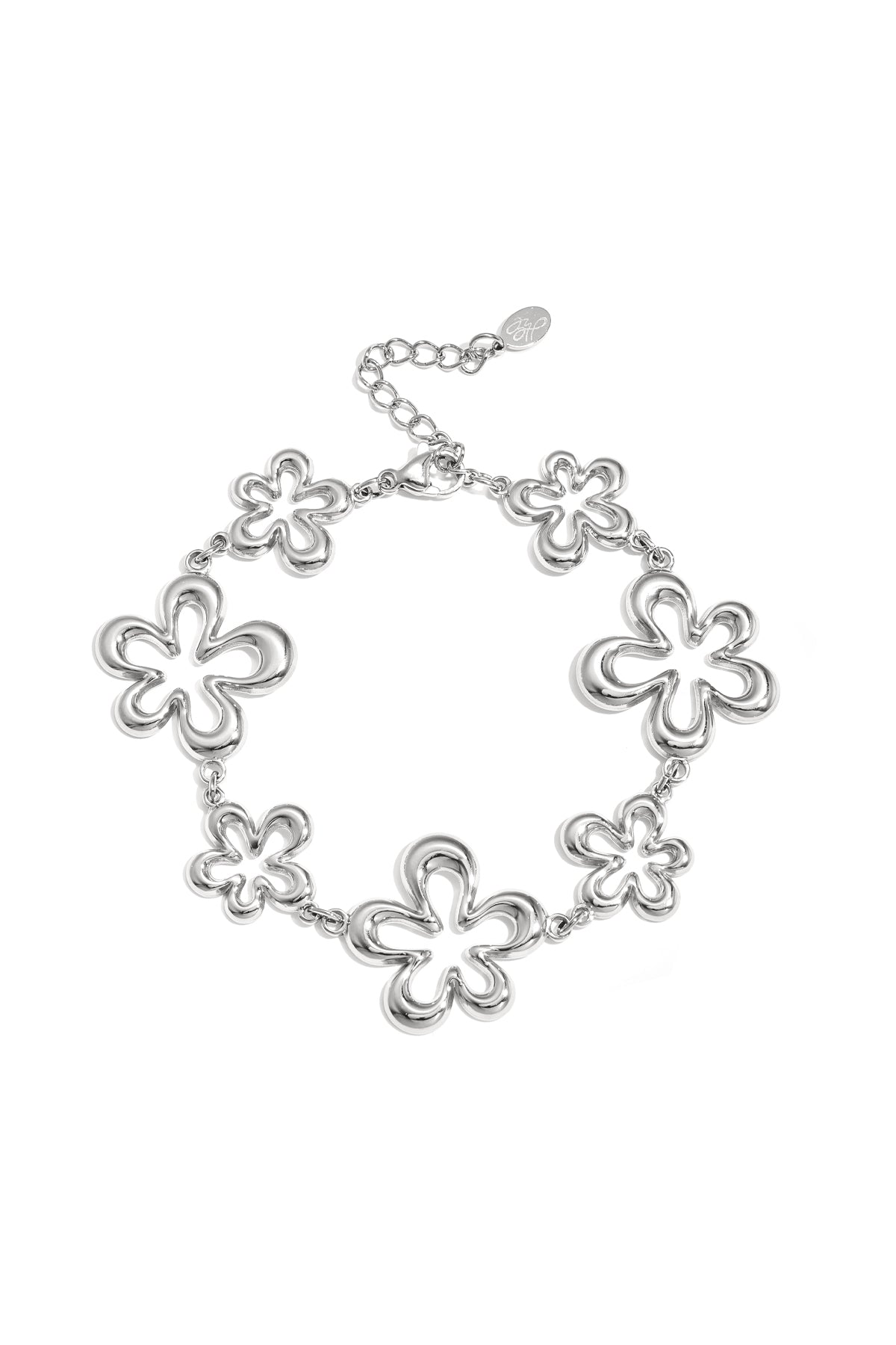 Armband met koraalvormige speelse bloemen in variërende maten
