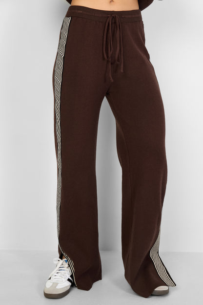 gebreide broek met strepen