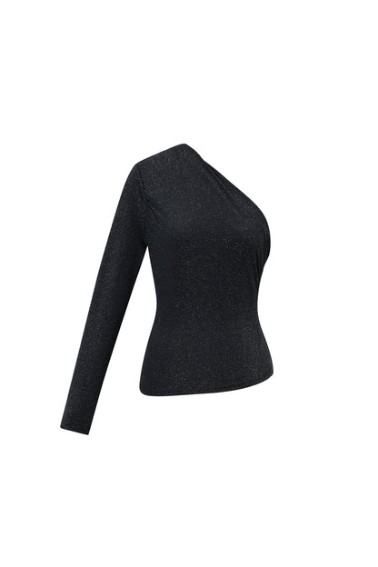 Geweven Polyestervezel Vrouwen Lange Mouw Top Sexy Solide Kleur