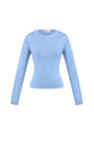 Gebreide Nylon Vrouwen Lange Mouw Top Basis Solide Kleur