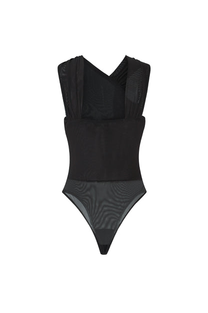 Spandex Bodyshaper Bodysuit Een-Schouder Ontwerp Contour Fit
