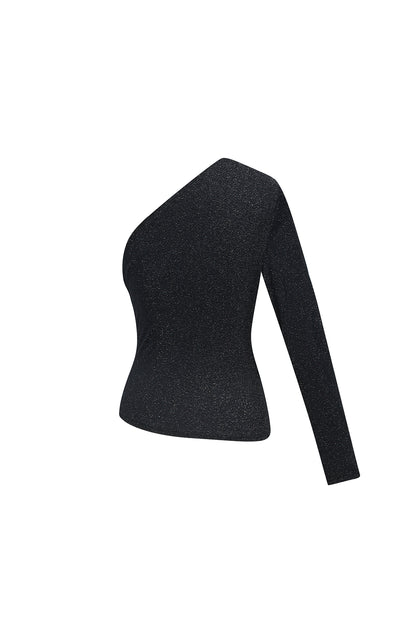 Geweven Polyestervezel Vrouwen Lange Mouw Top Sexy Solide Kleur