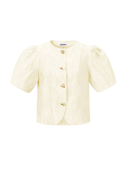 Geweven Polyestervezel Vrouwen Korte Mouwen Tops Elegant Solide Kleur Lente/Zomer