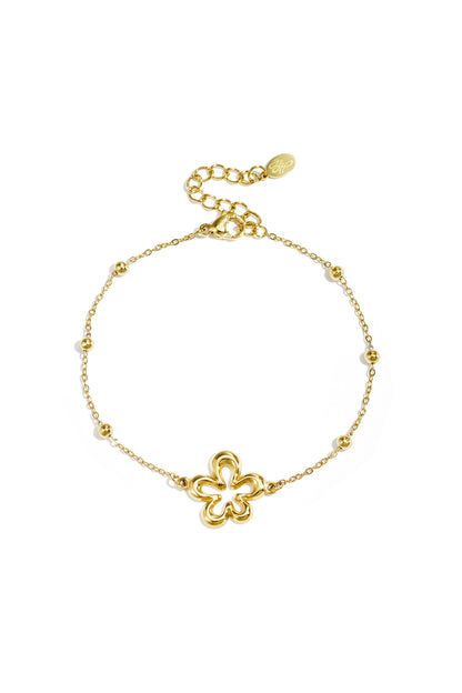 Armband met koraalvormige speelse bloemen in variërende maten