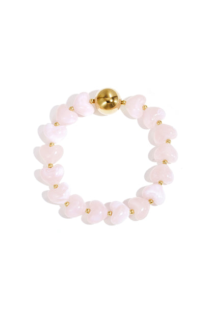 Armband met statement en hartvormige kralen