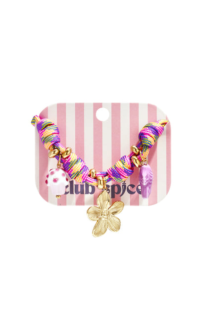Armbanden met touwbedeltjes, bloemen, casual, dagelijkse, romantische serie, damessieraden