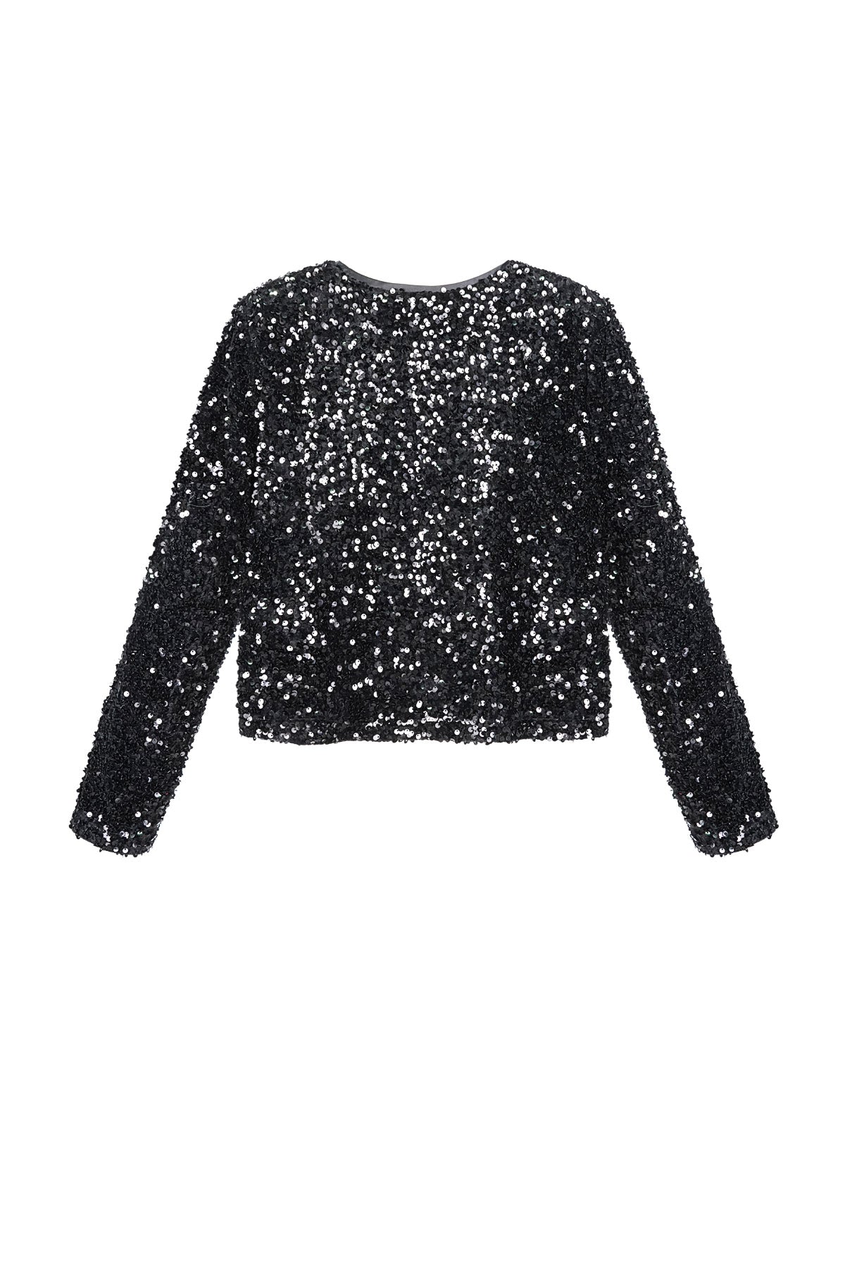 Polyester Lange Mouw Top Geknipt Met Vlinderdetail