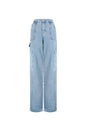 Katoen Geweven Vrouwen Rechte Jeans Casual Effen Kleur Medium Indigo