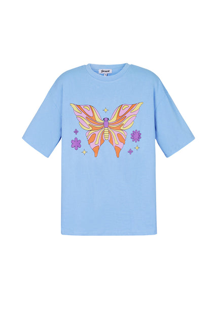 Cotton Vrouwen T-shirt Oversized Vlinder Print