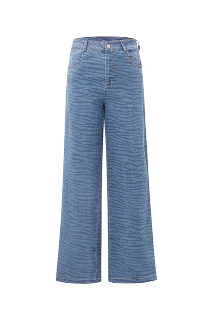 Cotton Woven Vrouwen Rechte Jeans Medium Indigo Casual