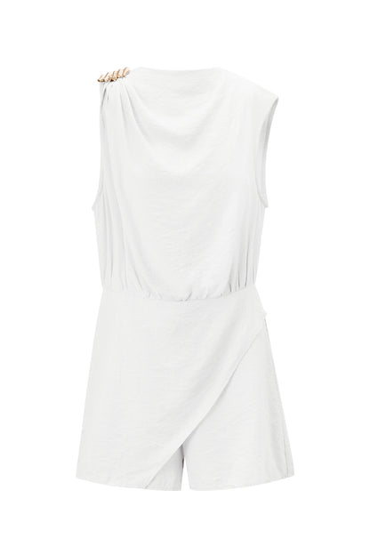 Viscose Vrouwen Mini Jurk Asymmetrisch Gedrapeerd Ontwerp