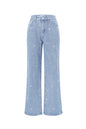 Cotton Woven Vrouwen Rechte Jeans Hart Borduurwerk Casual
