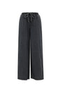 Geweven Katoen Vrouwen Wide Leg Jeans Sporty Solide Kleur