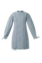 Cotton Woven Denim Dress Elegant Tie-up Solid Color
