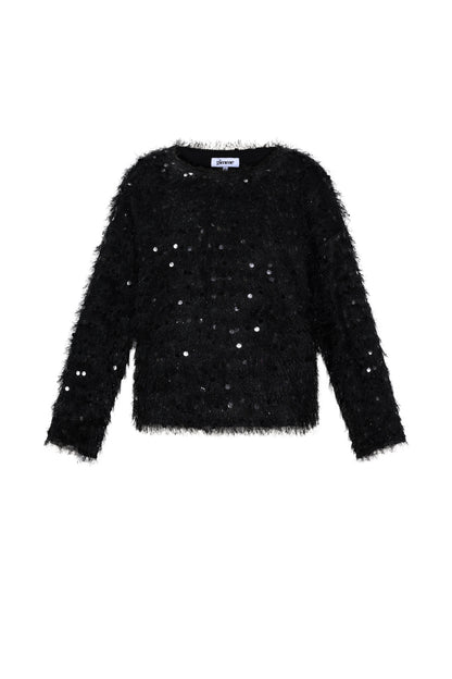 Geweven Polyestervezel Vrouwen Lange Mouw Top Elegante Pailletten