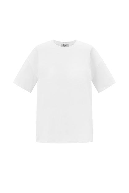 Katoen Gebreide Vrouwen T-shirt Casual Solide Kleur