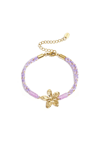 Armbanden met touwbedeltjes, bloemenmotief, casual, vakantie/strand, romantische serie, damessieraden