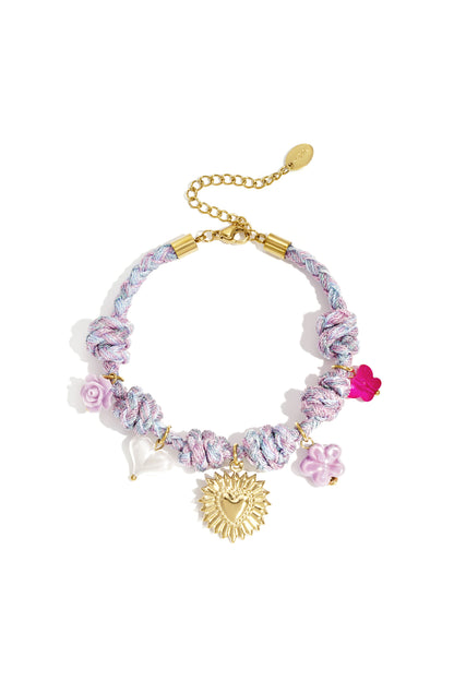 Armbanden met touwbedeltjes, hartjes, zoete, romantische serie voor dagelijks gebruik, damessieraden
